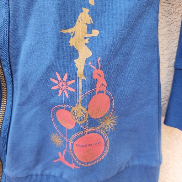 CIRQUE DU SOLEIL Women's Jacket Medium Blue Shawl Collar Gold Paisley Floral - Picture 3 of 13